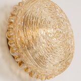 Amber glass wall sconces in the shape of a fingerprint, Germany, 1970s.