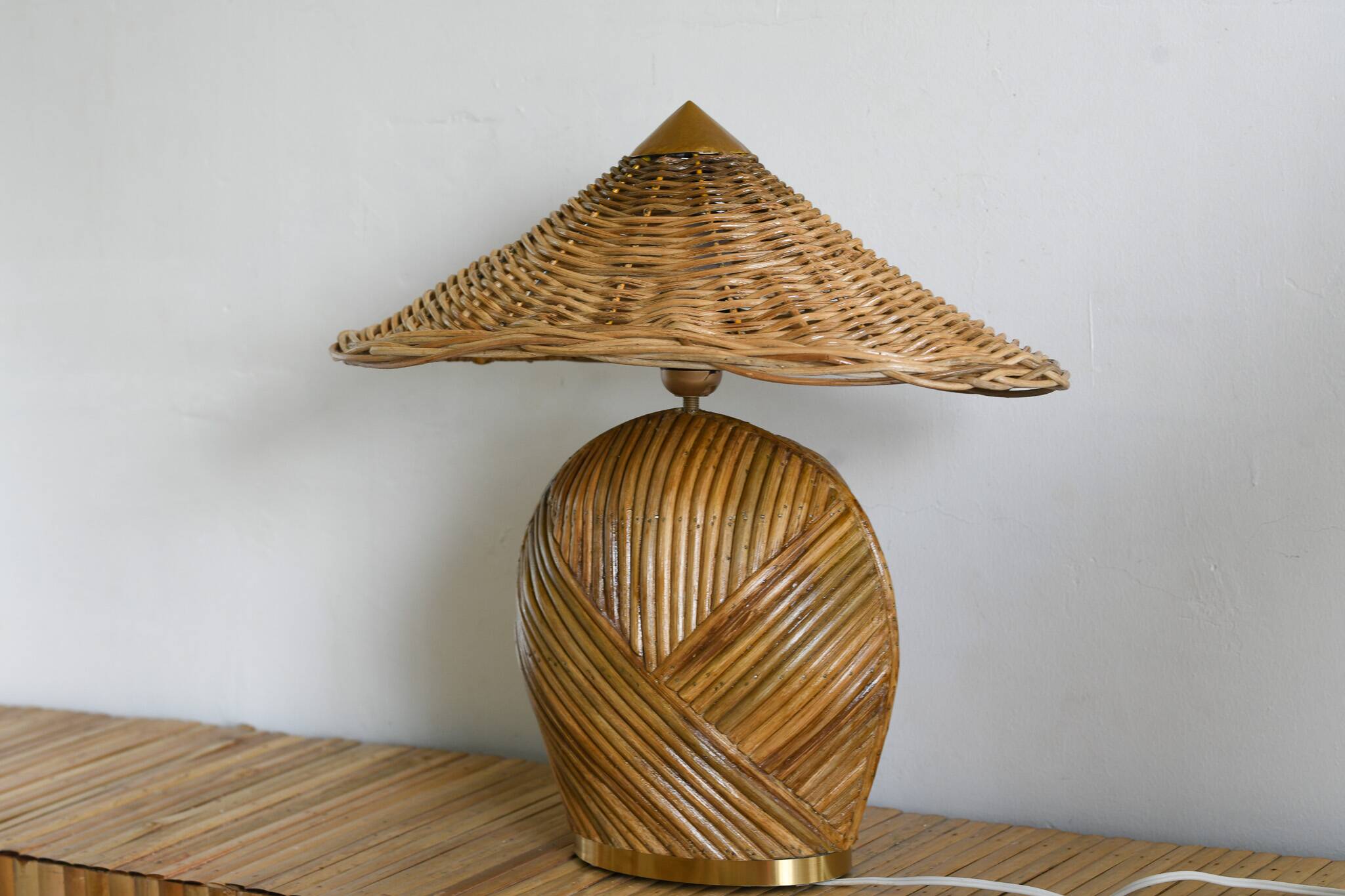 Pencil reed Table Lamp mid century modern
