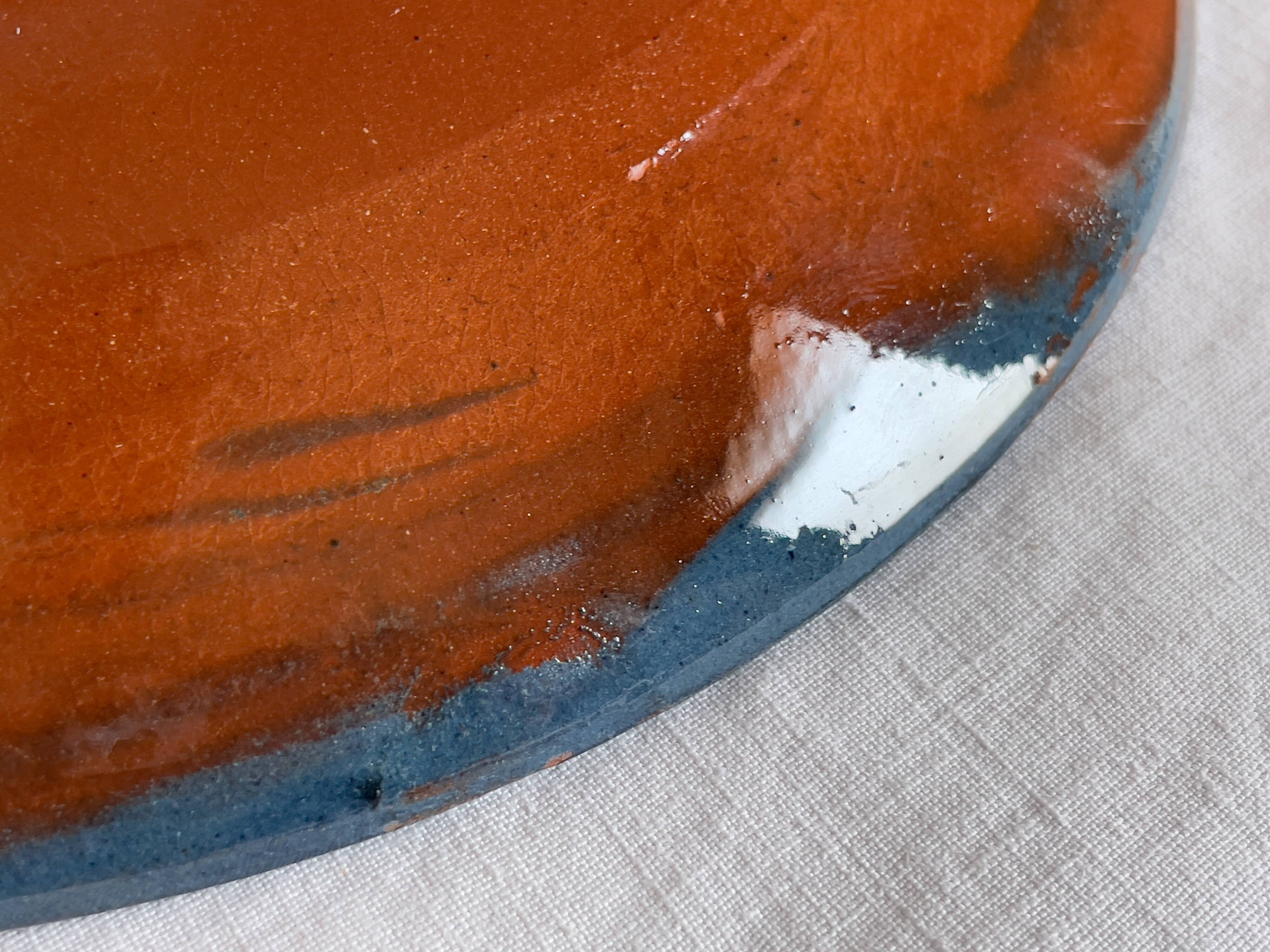 Lluís Puigdemont handcrafted dish -unsigned- 1960s in glazed ceramic