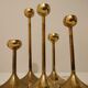 Set of 5 brass candlesticks from the 70s
