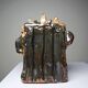 Modern anthropomorphic sculpture in glazed terracotta, vintage 70-2000.