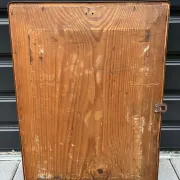 Mid-century organic shaped bevelled mirror in wooden frame, 1940s-50s