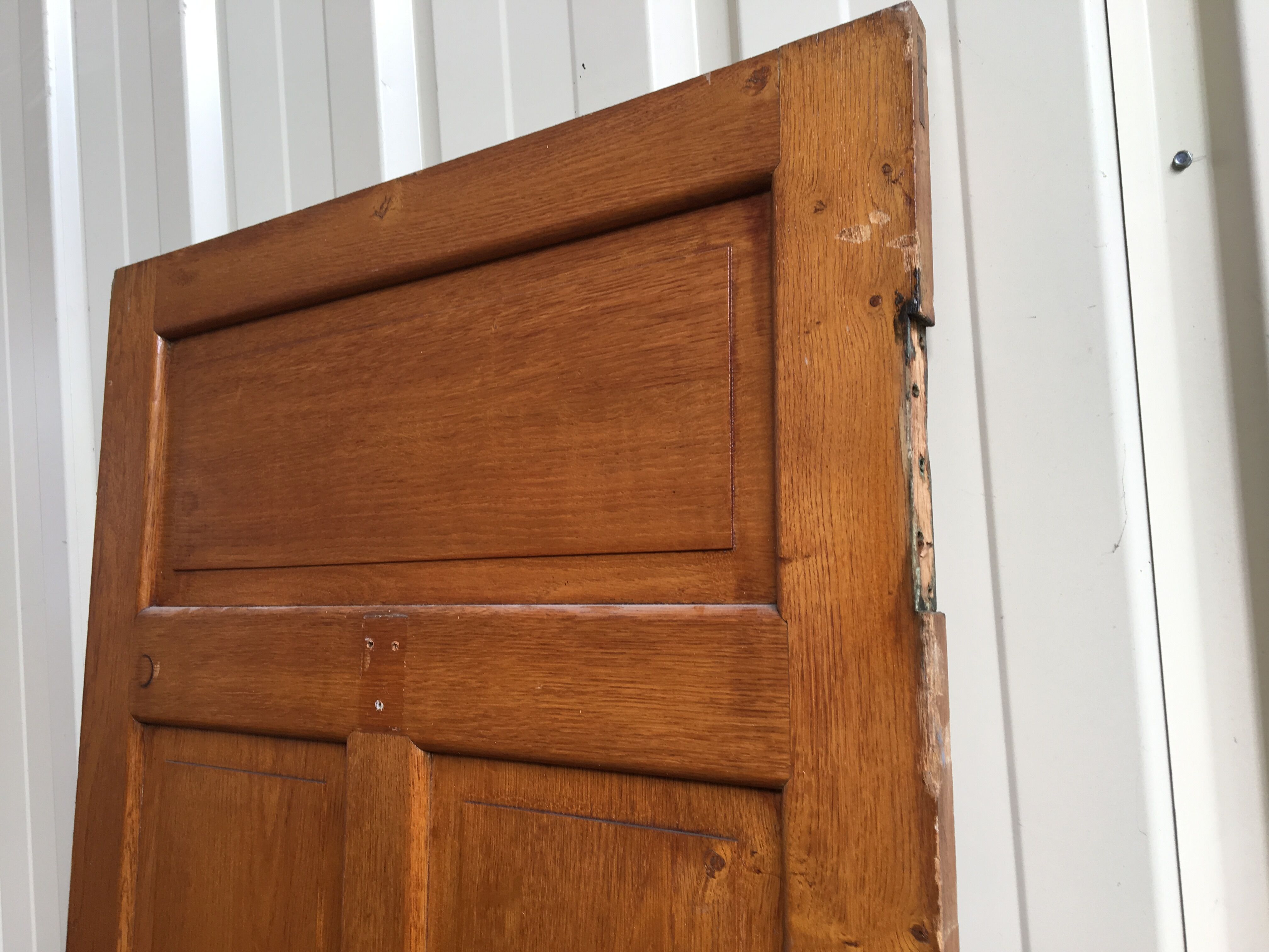 old oak sanitary door of the bank of France