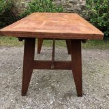 Table vintage René Gabriel en chêne d’époque reconstruction.
