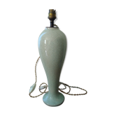 Longwy balustre enamel lamp foot in celadon earthenware stamped around 1940