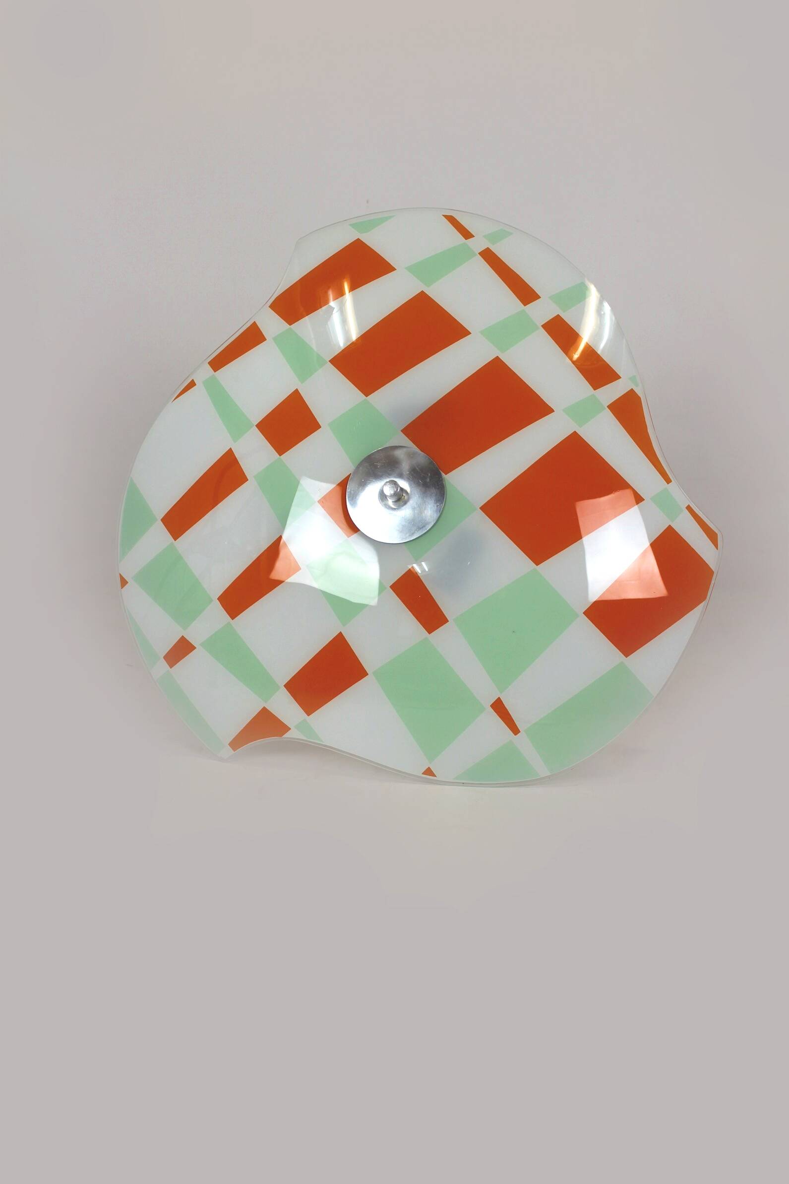 Mid-Century Czech Glass Pendant Lamps with Colorful Decor, 1970s, Set of 6