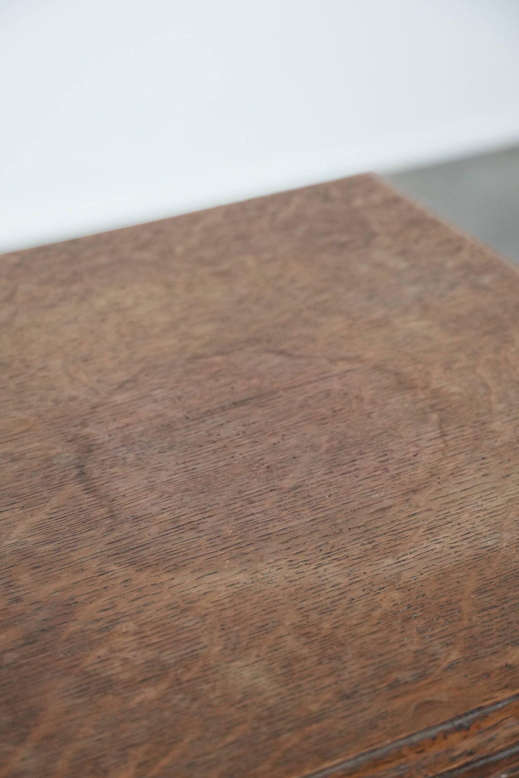 Elegant antique oak side table in Gothic style from the mid-19th century