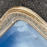 Antique mirror beveled glass Louis Philippe patinated 62x86cm