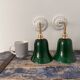 Pair of green opaline wall lights