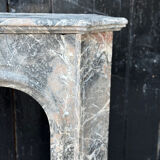 Regency-style fireplace in grey Ardennes marble from around 1900.