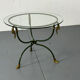 Table d'appoint "cygne" en acier et laiton par Maison Jansen, années 1970