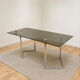 Table, 1970s Italian design, chrome and smoky green.