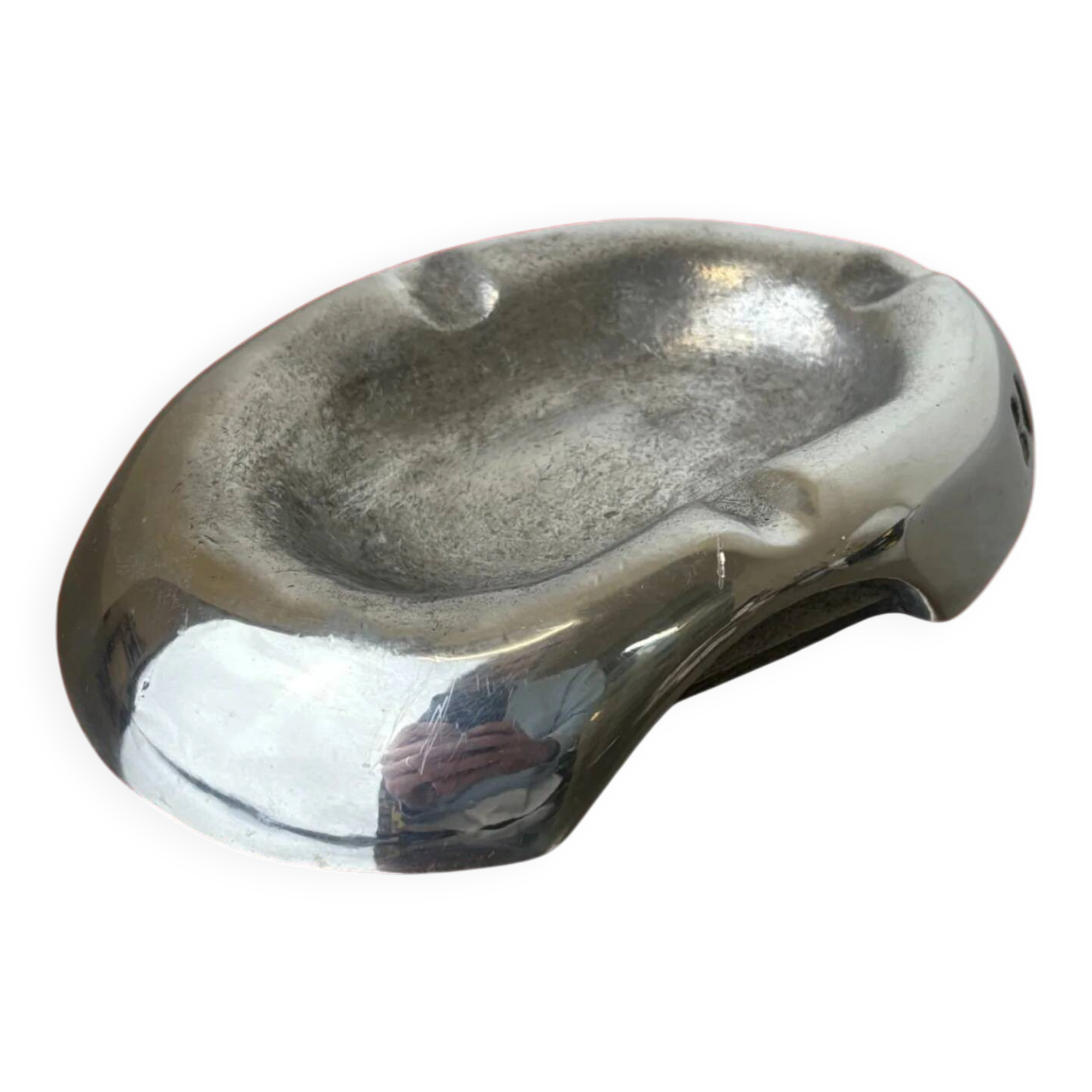Brutalist ashtray by Art3, solid aluminium, Spain, 1970s