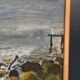 Huile sur toile originale "Rivière" par Lars Herder vintage et encadrée 37×28cm