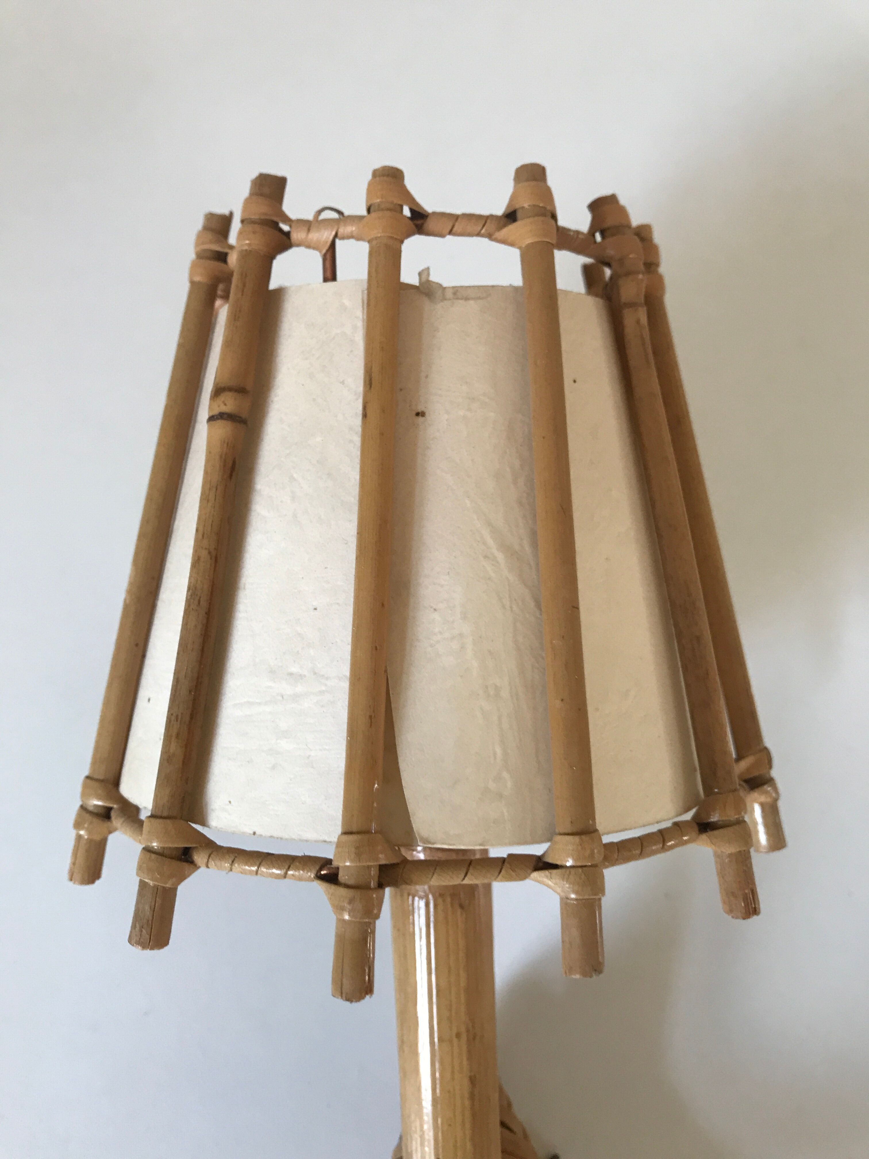 Vintage rattan wall lamp design 60 years