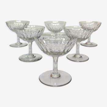 6 baccarat crystal champagne glass casino model