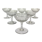 6 coupe à champagne  en cristal baccarat  modèle casino