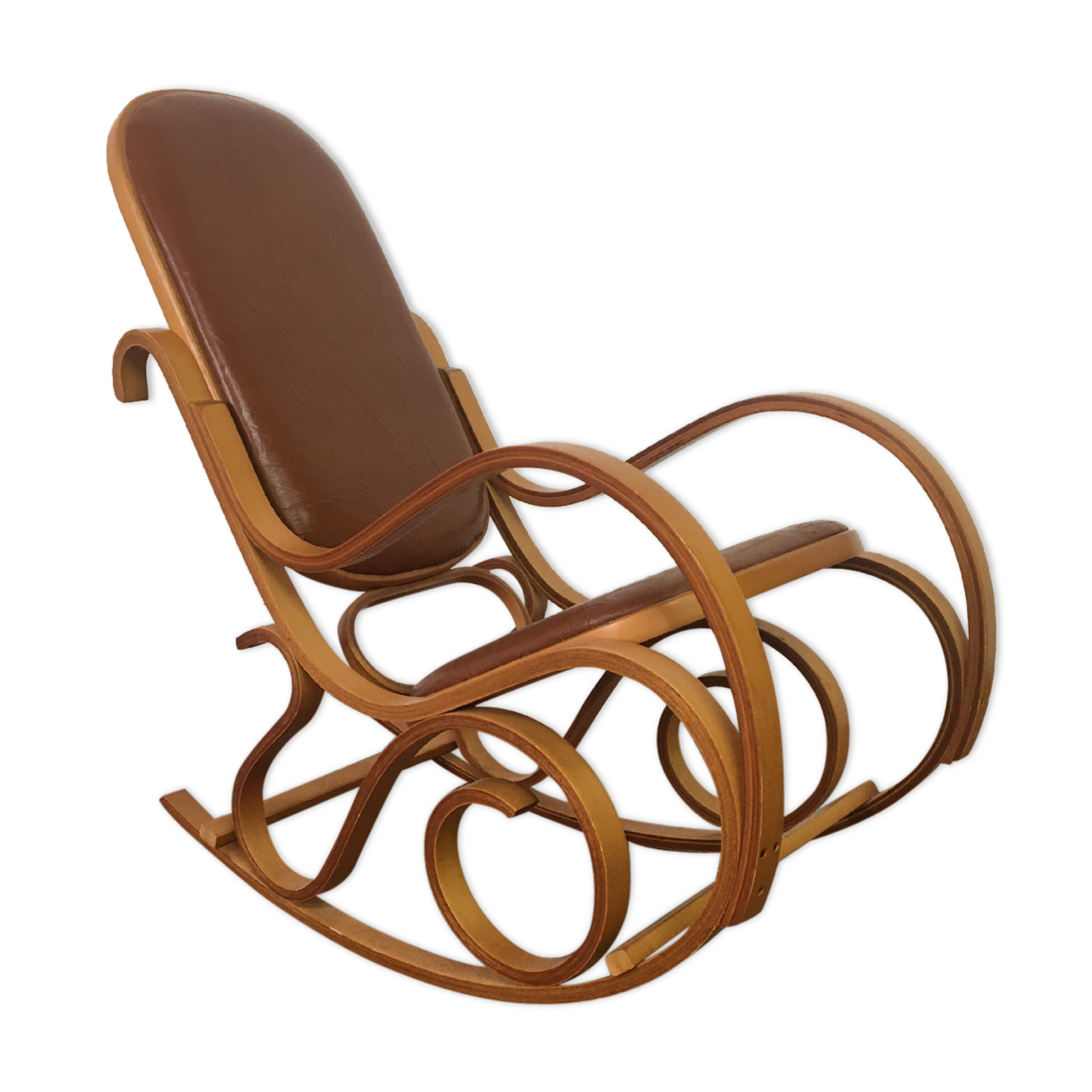 Rocking vintage chair in plywood