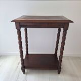Side table with spool legs