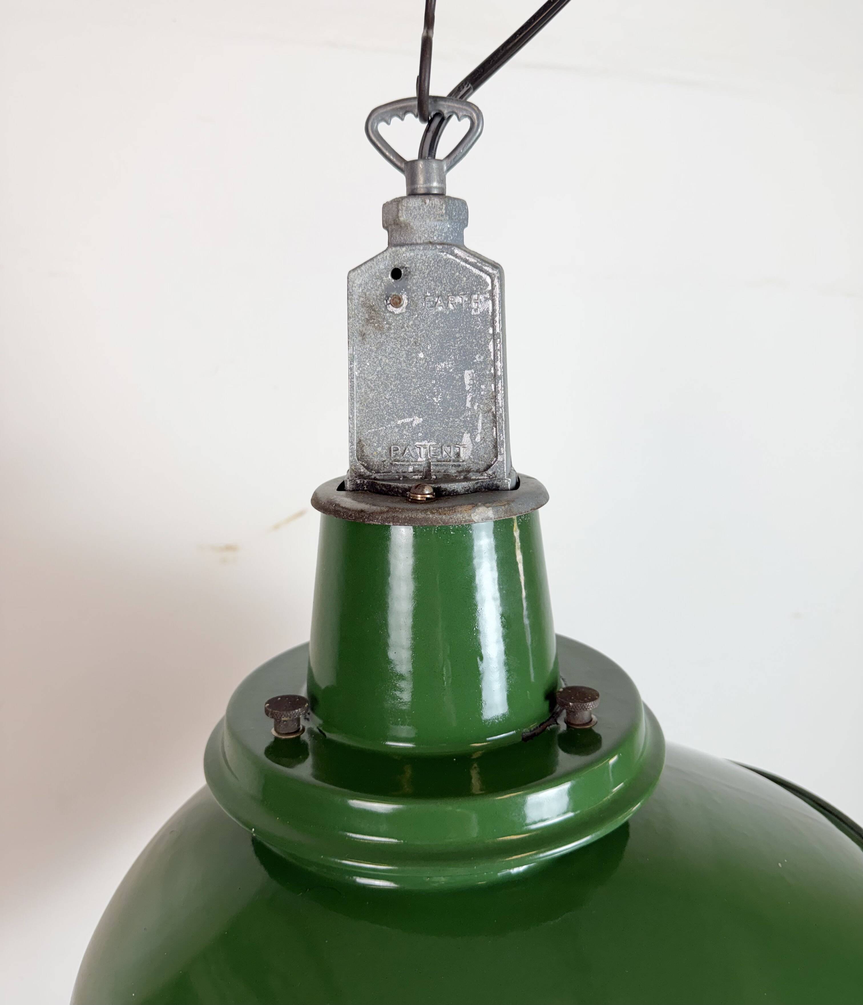 Large Industrial Green Enamel Factory Pendant Lamp from Benjamin, 1960s
