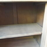 Vintage shallow oak sideboard, 2 drawers, 2 doors, 1 shelf.