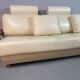 Exceptional Mid-Century Frighetto Italian Cream Leather Landscape Sofa with
