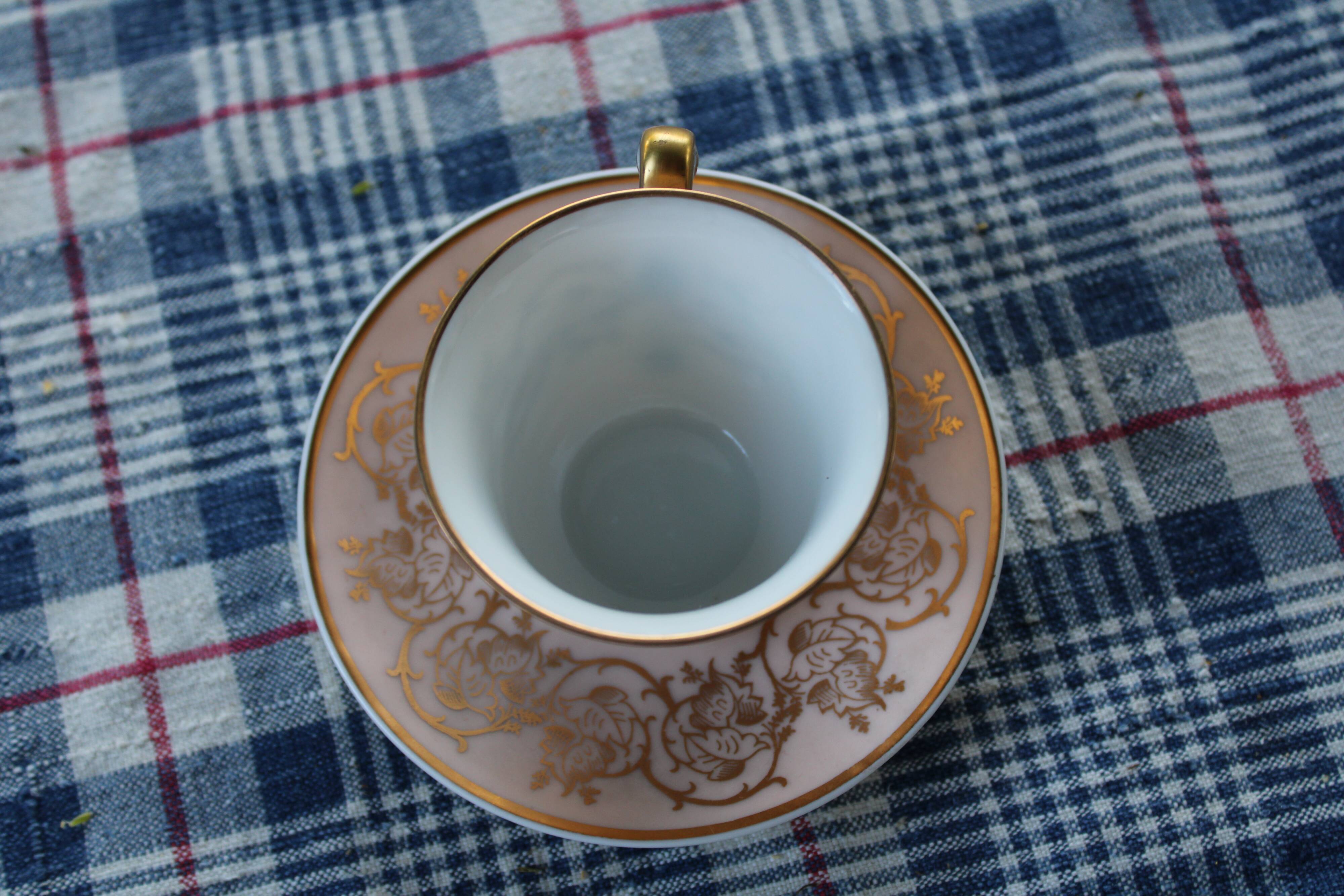 Coffee cup and saucer porcelain Raynaud