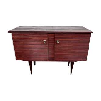 Vintage burgundy formica enfilade (bathroom furniture)