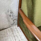 Scandinavian teak bench bed 140