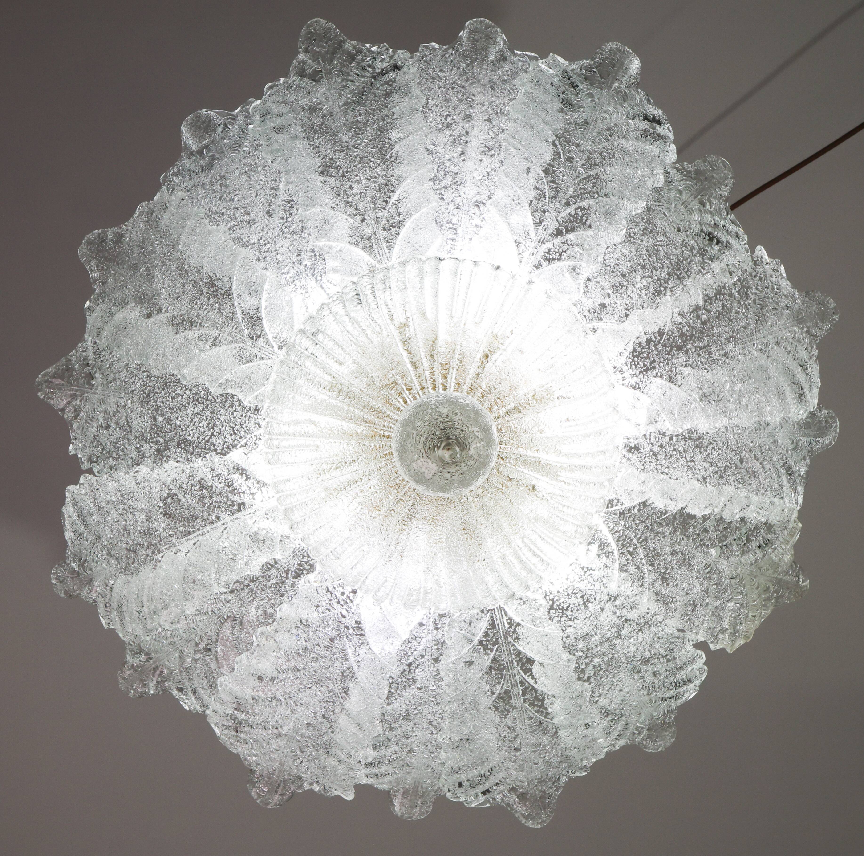 Turin, Italian Murano Glass Ceiling Light or Flush Mount, 1970s