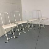 Set of 4 modernist Italian folding chairs,1980s