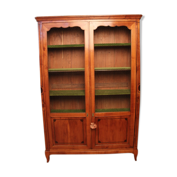 Bibliothèque grillagé en merisier XlXeme