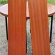 Vintage round table in blond mahogany by Gérard Guermonprez Editor Magnani, metal base
