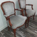 Louis XV-style armchair pair