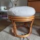 Paire de tabourets en rotin vintage