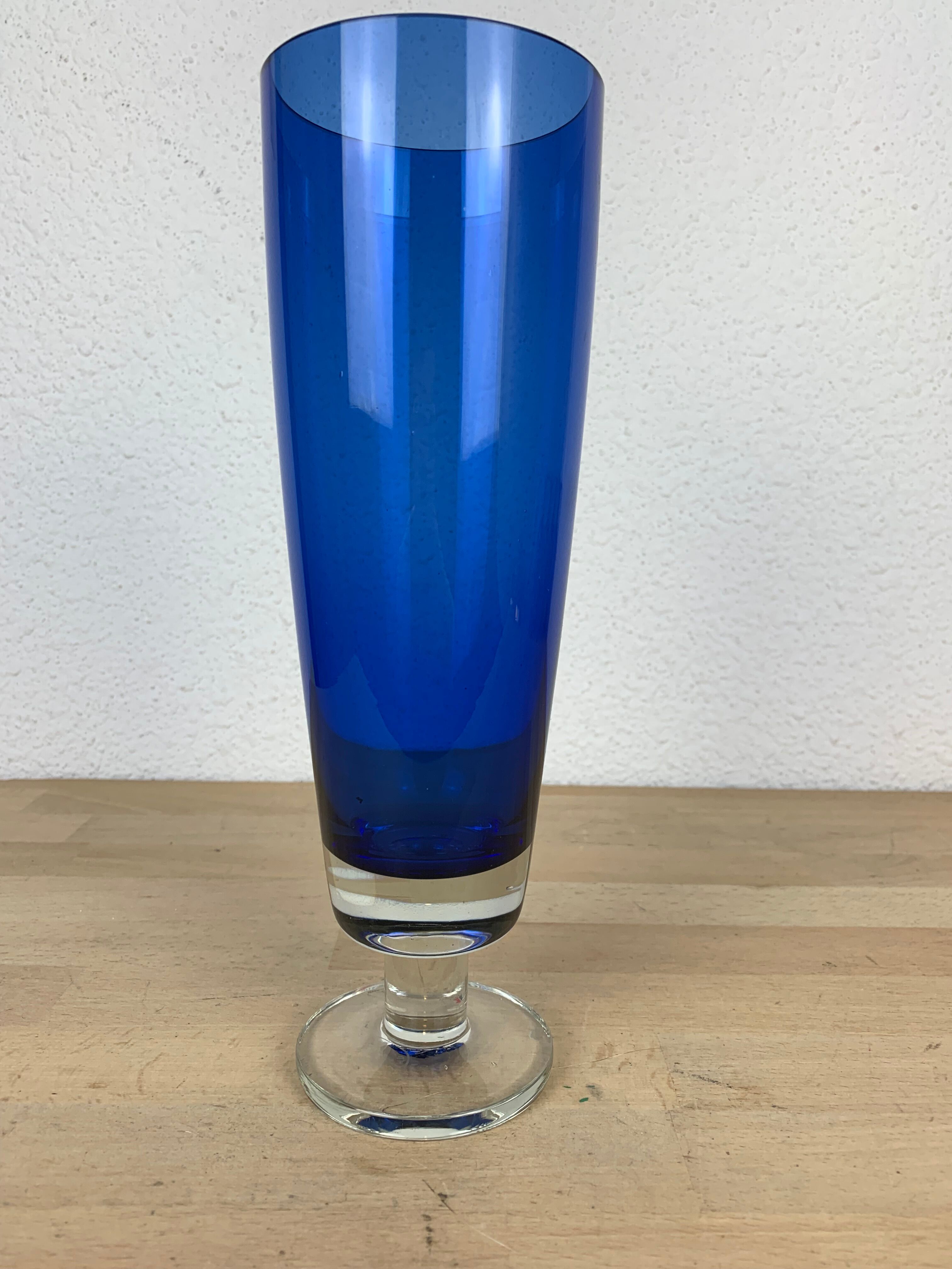 Glass vase Riihimaki Tamara Aladdin, blue, Scandinavian