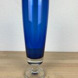 Vase verre Riihimaki Tamara Aladin, bleu, scandinave