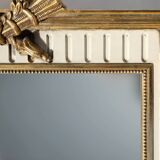 Miroir français de style Louis Philippe avec cadre doré et crème