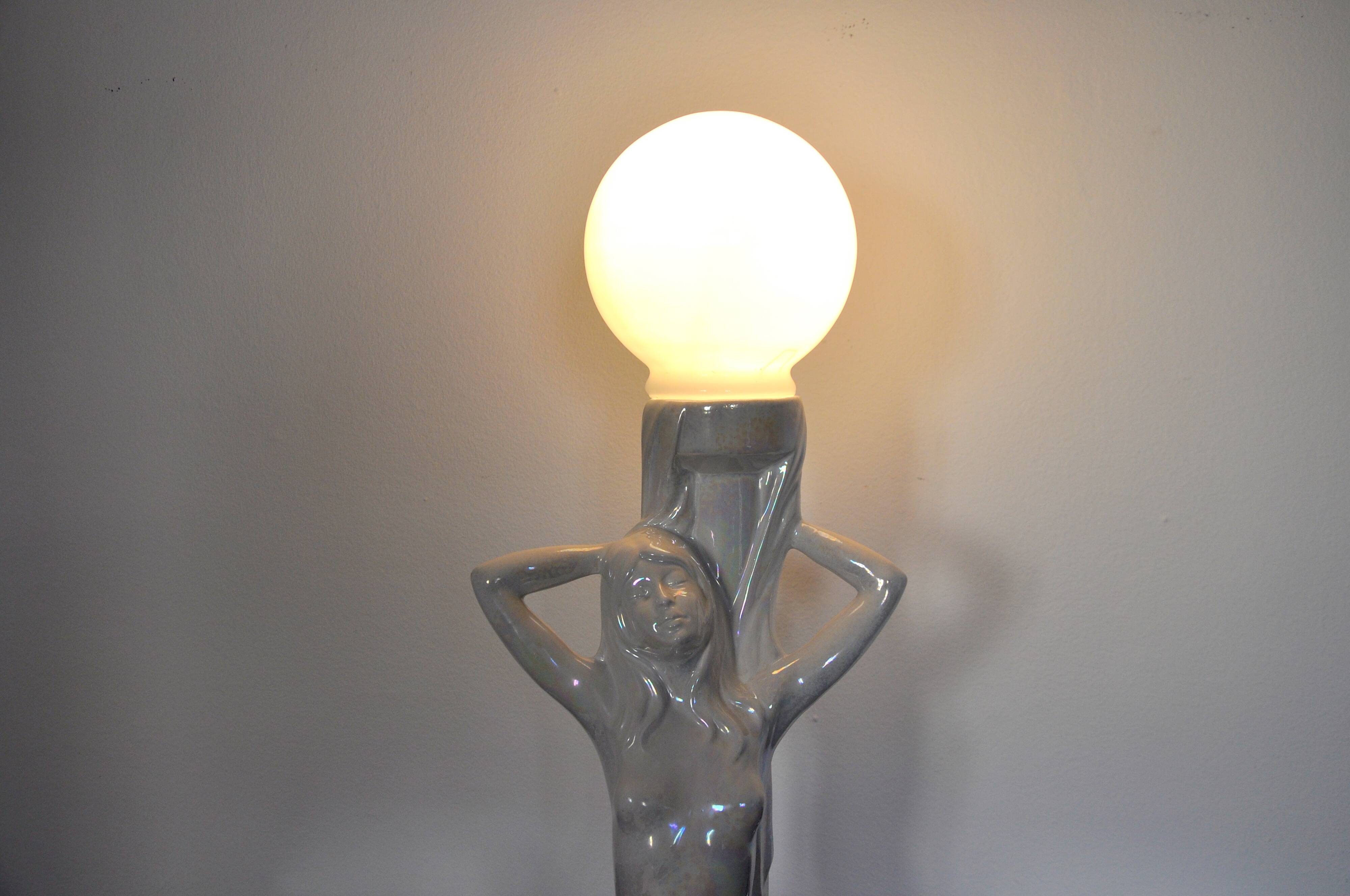 Lampe "Femme nue" céramique 1970