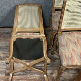 Set of 6 Louis XV chairs with high backs in whitewashed wood circa 1900