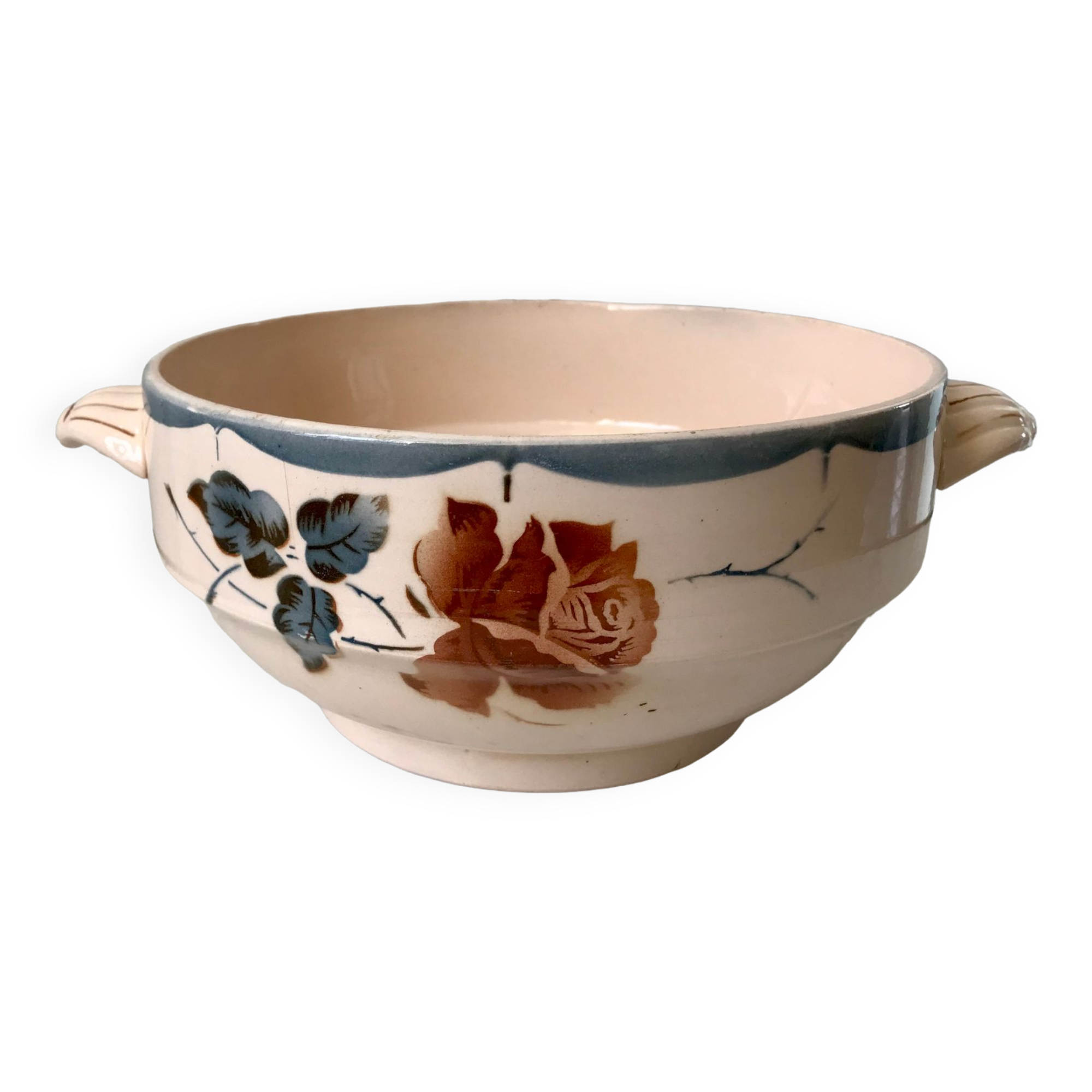 Eared salad bowl digoin sarrreguemines 30s-40s