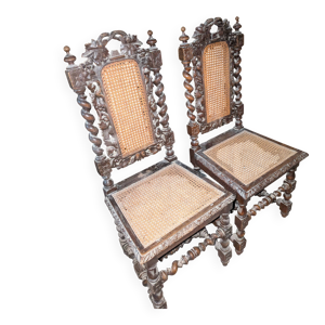 Paire de chaises d'apparat - colonnes