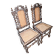Pair of Neo-Renaissance ceremonial chairs – Carved wood and twisted columns