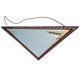 2 x oak wood triangle mirror / facet cut edges
