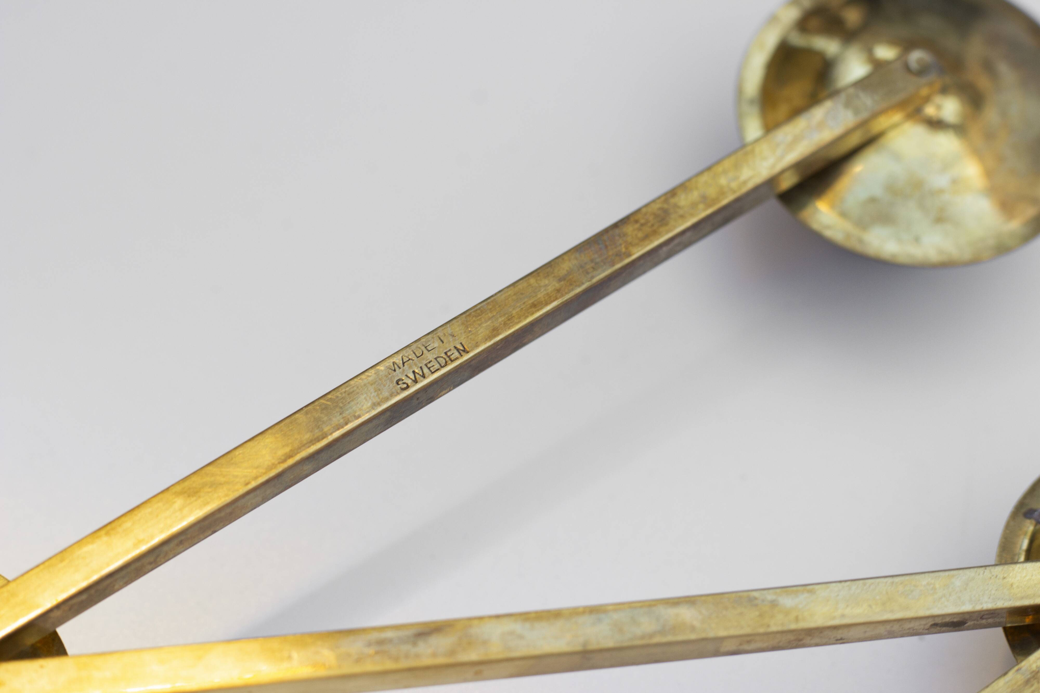 Articulated candlestick Margareta in brass by Lars Holmström – Arvika, Sweden