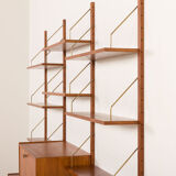 Preben Sorensen shelving unit with vinyl records cabinet for PS System, Randers, Denmark 1960s