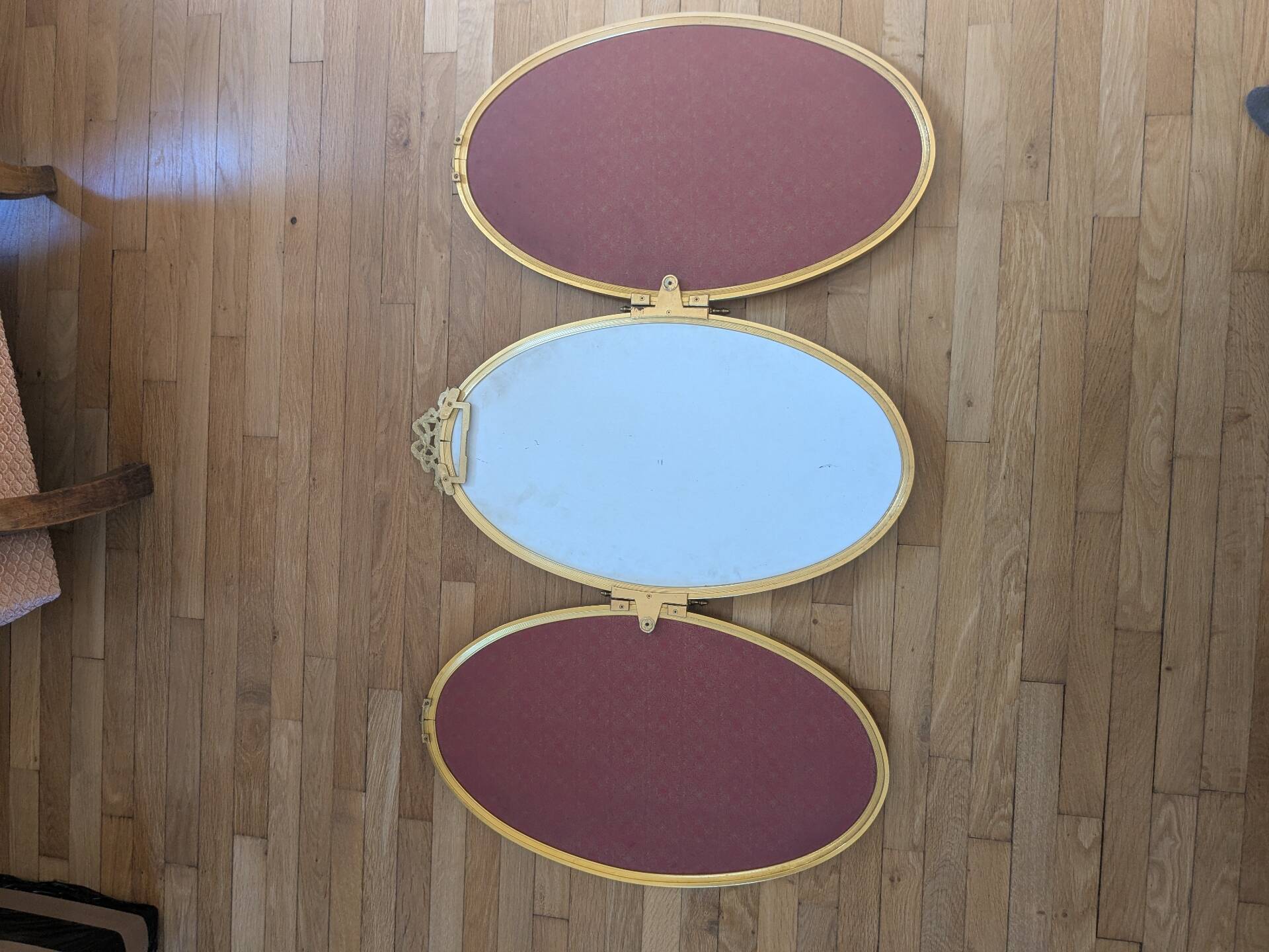 Louis XV style triptych mirror