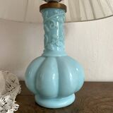 Sky blue opaline bedside lamp