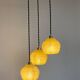 Clichy vintage yellow triple globe pendant light
