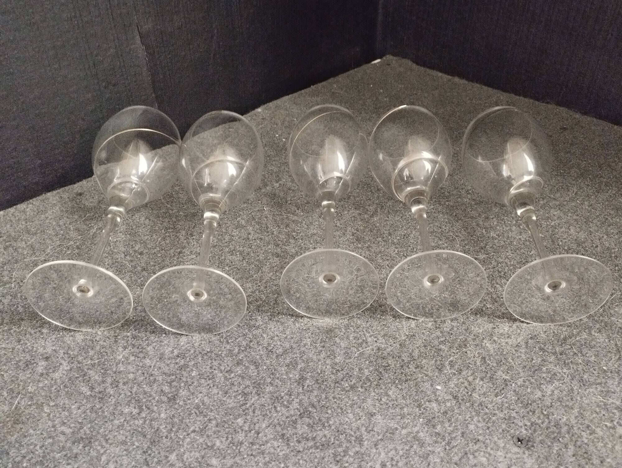 set of 5 crystal wine glasses by Anna Ehrner